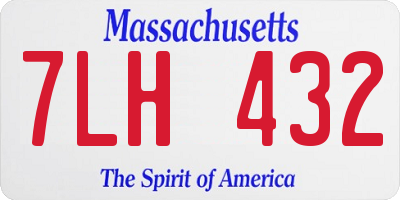 MA license plate 7LH432
