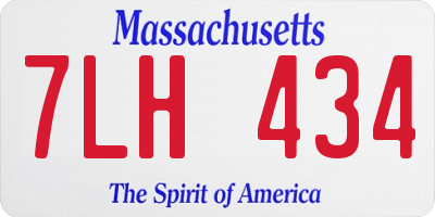 MA license plate 7LH434