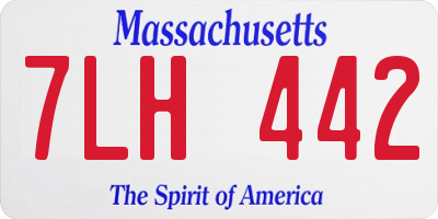 MA license plate 7LH442