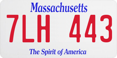 MA license plate 7LH443