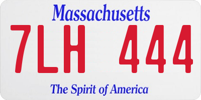 MA license plate 7LH444