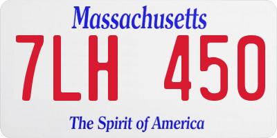 MA license plate 7LH450