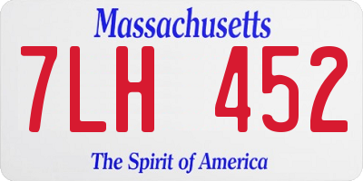 MA license plate 7LH452
