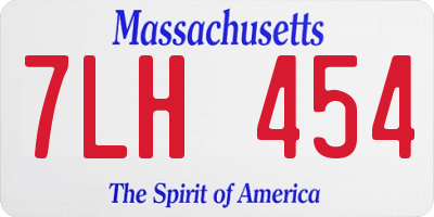 MA license plate 7LH454