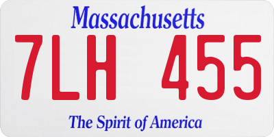 MA license plate 7LH455