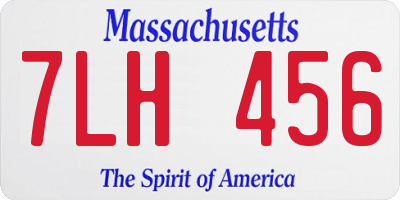 MA license plate 7LH456