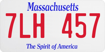 MA license plate 7LH457