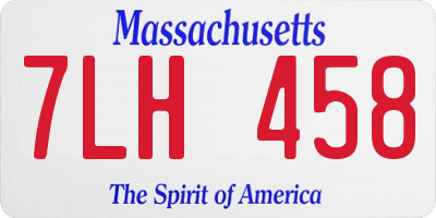 MA license plate 7LH458