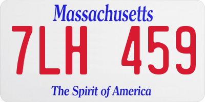 MA license plate 7LH459