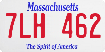 MA license plate 7LH462