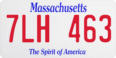 MA license plate 7LH463