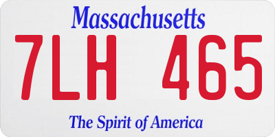 MA license plate 7LH465