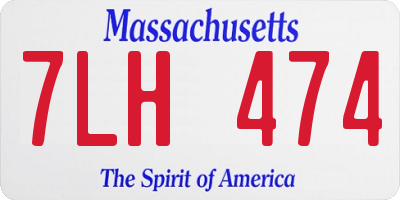 MA license plate 7LH474
