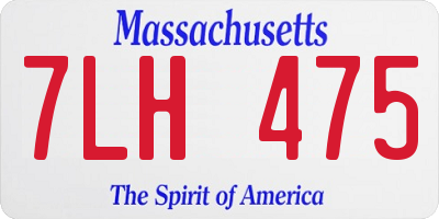 MA license plate 7LH475