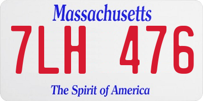 MA license plate 7LH476