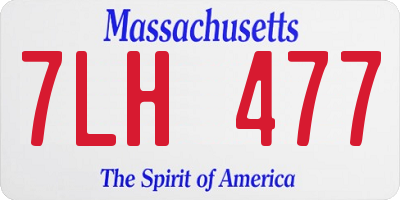 MA license plate 7LH477