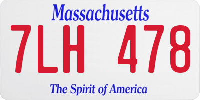 MA license plate 7LH478