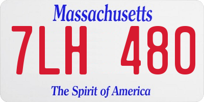 MA license plate 7LH480