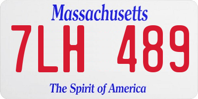 MA license plate 7LH489