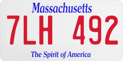 MA license plate 7LH492