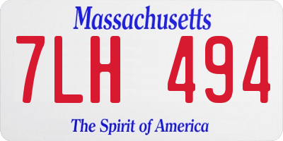 MA license plate 7LH494