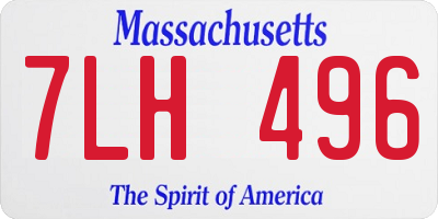 MA license plate 7LH496