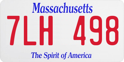 MA license plate 7LH498