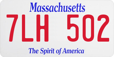 MA license plate 7LH502