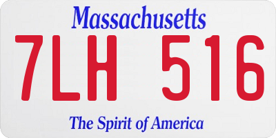 MA license plate 7LH516