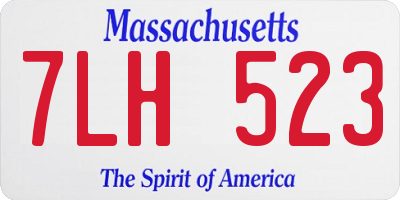 MA license plate 7LH523