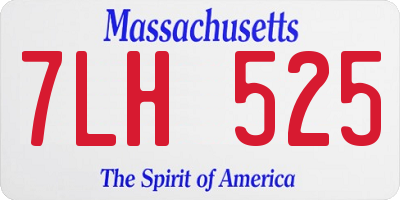 MA license plate 7LH525