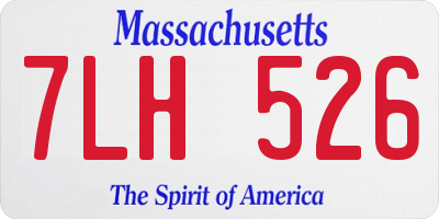 MA license plate 7LH526