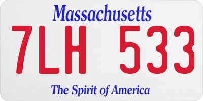 MA license plate 7LH533