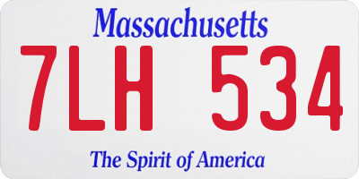 MA license plate 7LH534