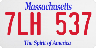 MA license plate 7LH537