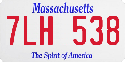 MA license plate 7LH538