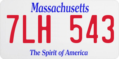 MA license plate 7LH543