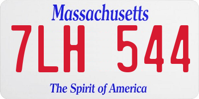 MA license plate 7LH544