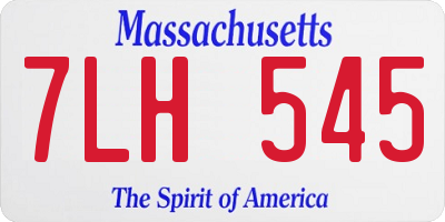 MA license plate 7LH545