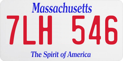 MA license plate 7LH546