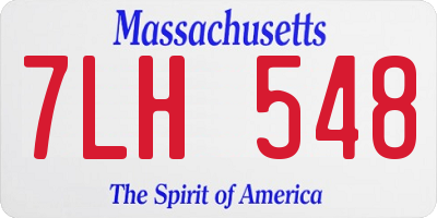 MA license plate 7LH548