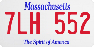 MA license plate 7LH552