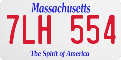 MA license plate 7LH554
