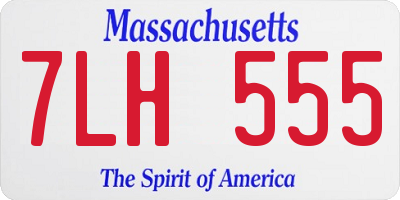 MA license plate 7LH555