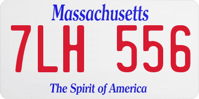 MA license plate 7LH556