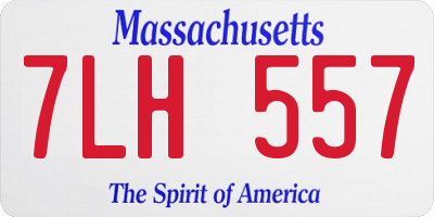MA license plate 7LH557