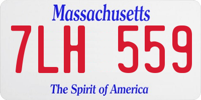 MA license plate 7LH559