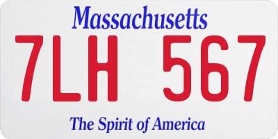 MA license plate 7LH567