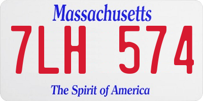 MA license plate 7LH574