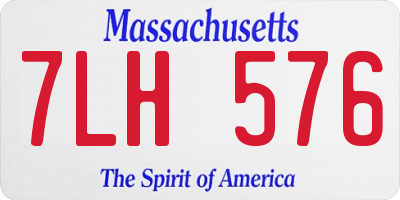 MA license plate 7LH576